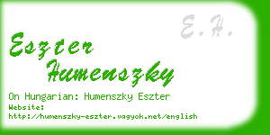 eszter humenszky business card